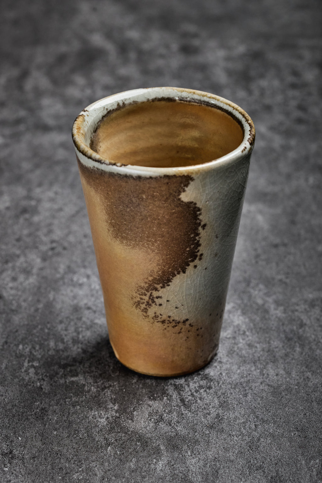Ken Lu | Large Wood Firing Water Mug Golden Color