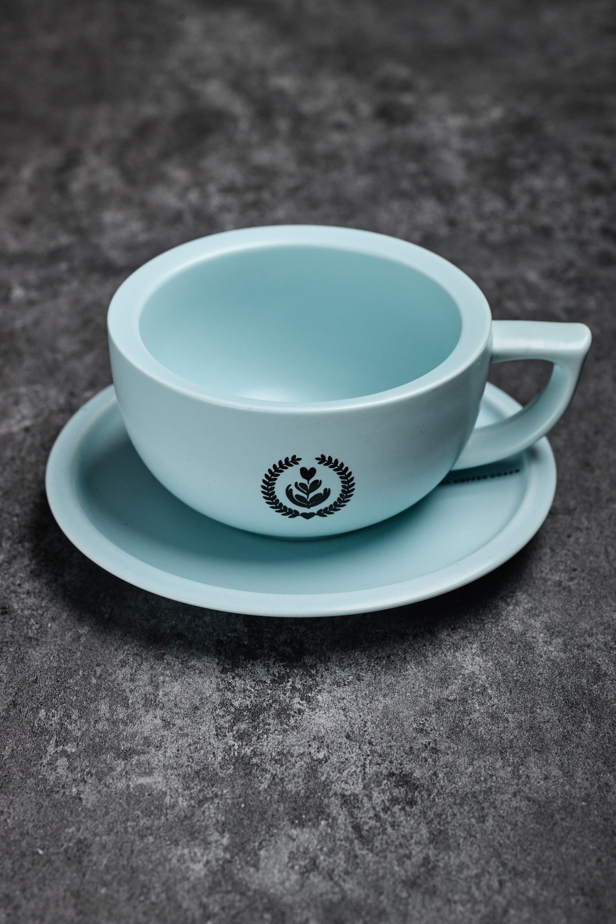 MUVNA Coffee Mug with Plate - Light Blue 280ml