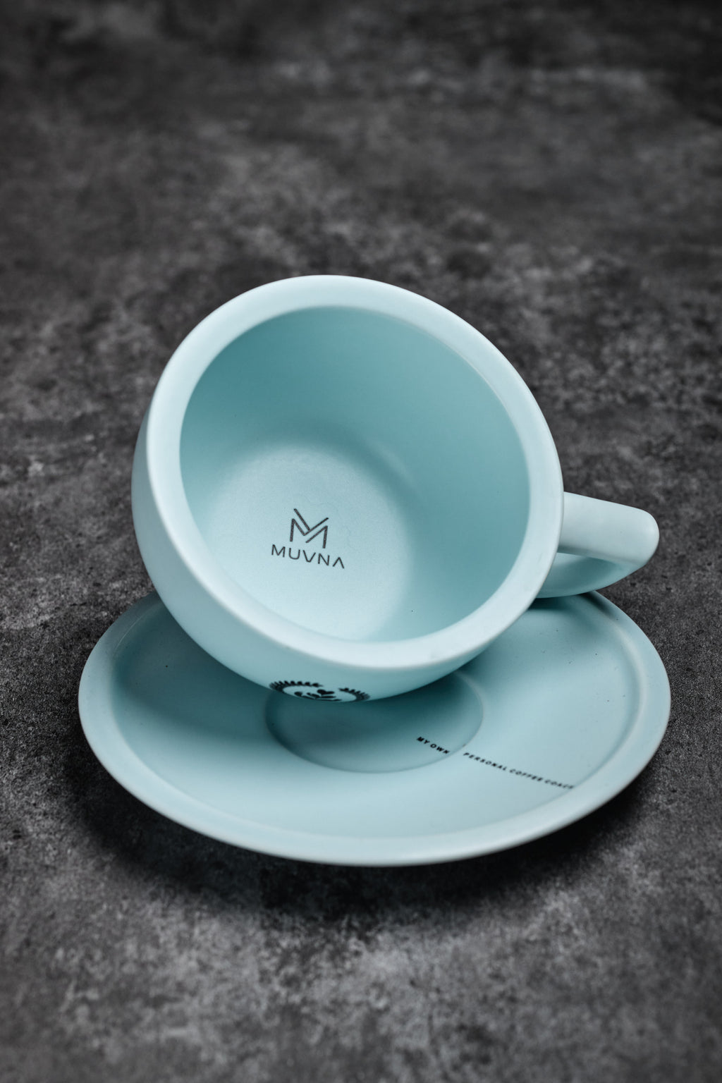 MUVNA Coffee Mug with Plate - Light Blue 280ml