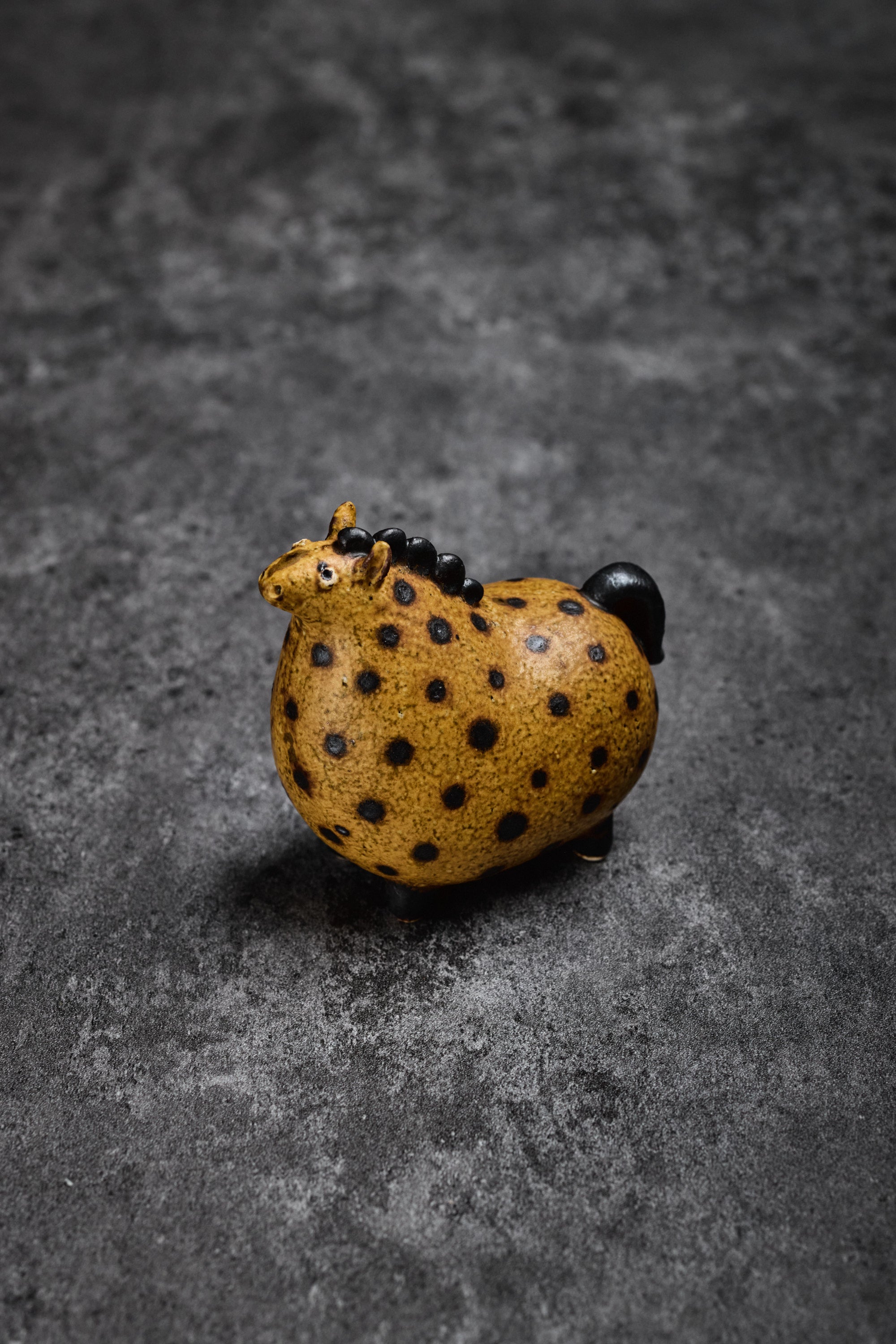 Pottery Animal - Yellow Fat Horse