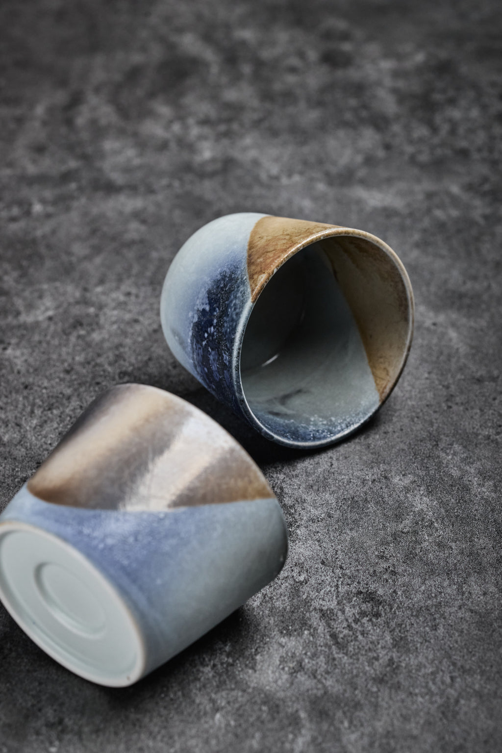 Coffee Mug with Blue & Golden Color