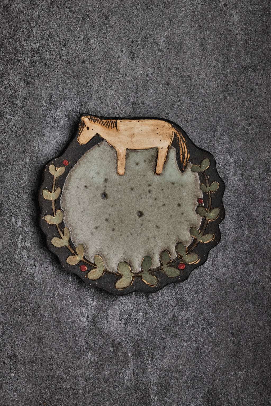 Megumi Osada | Saucer Plate with Horse Drawing