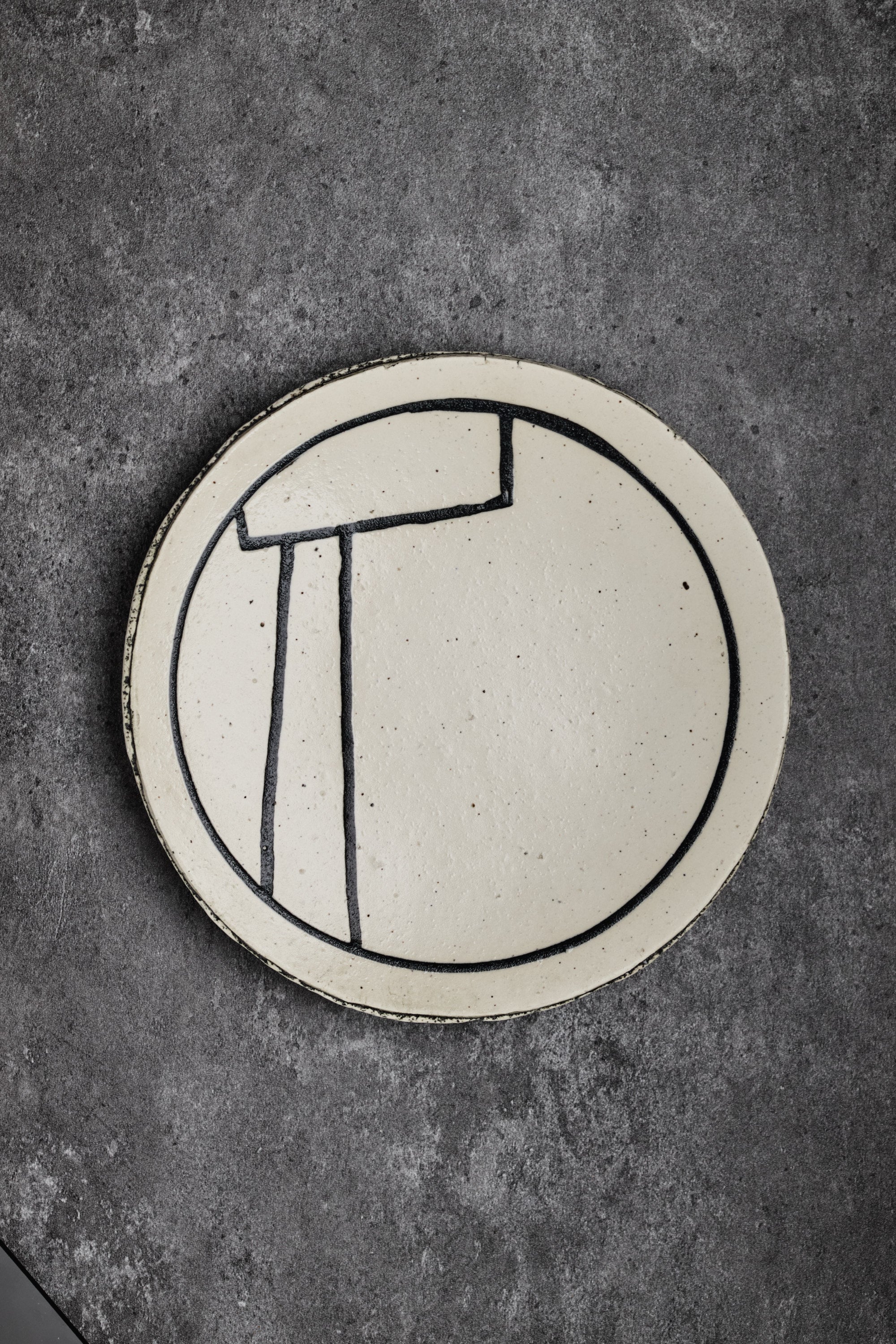 Medium Size Plate with Abstract Pattern