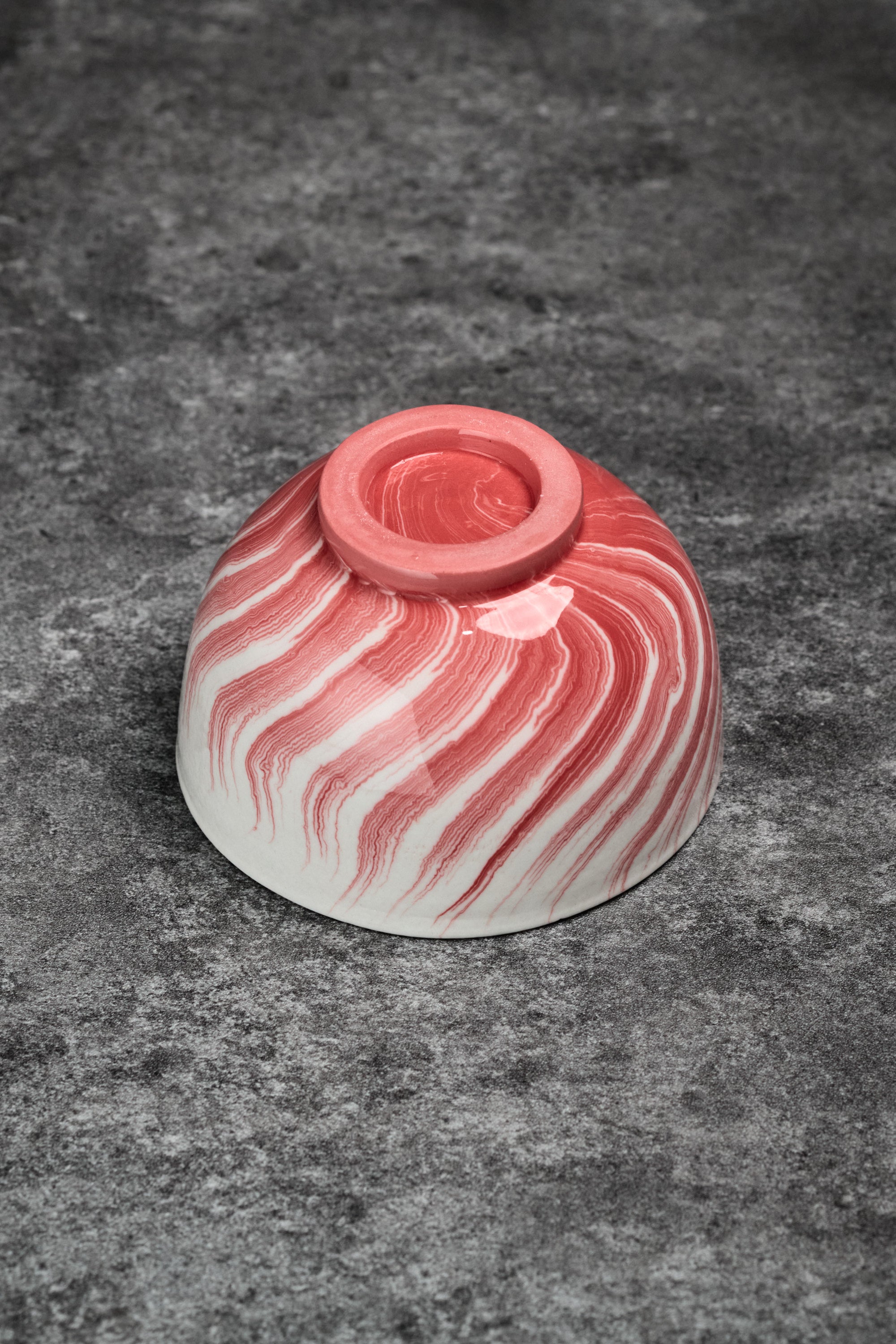 White & Red Marbled Clay Coffee Cup