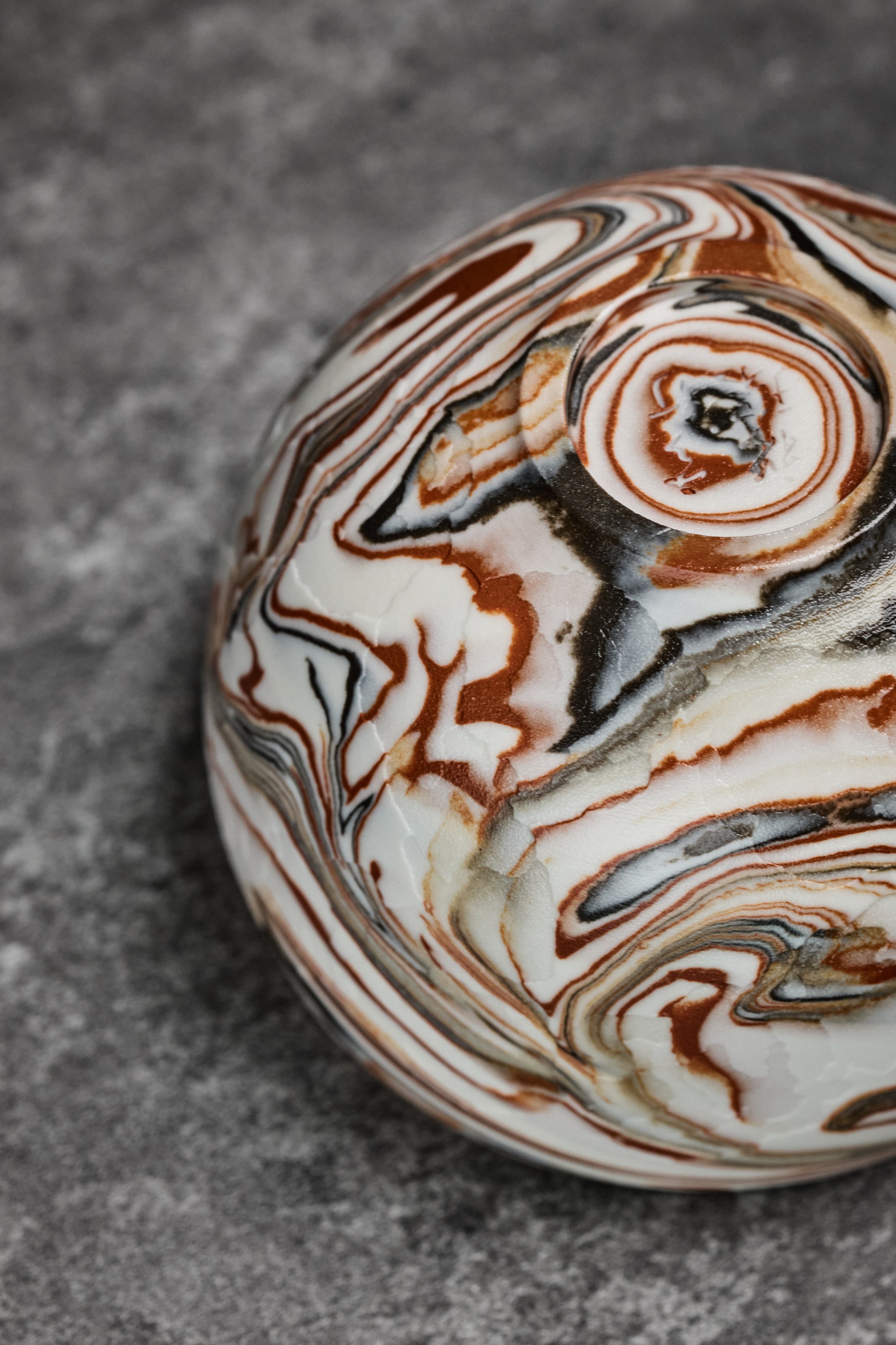 Marbled Clay Egg-Shape Coffee Cup with Gift Box