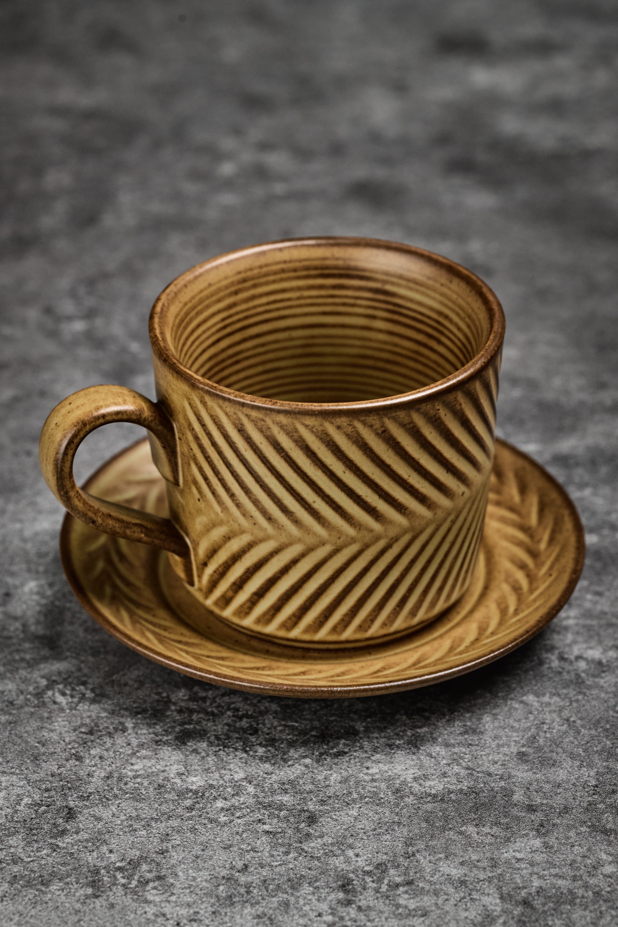 Brown Coffee Cup Set with Saucer Plate 280ml