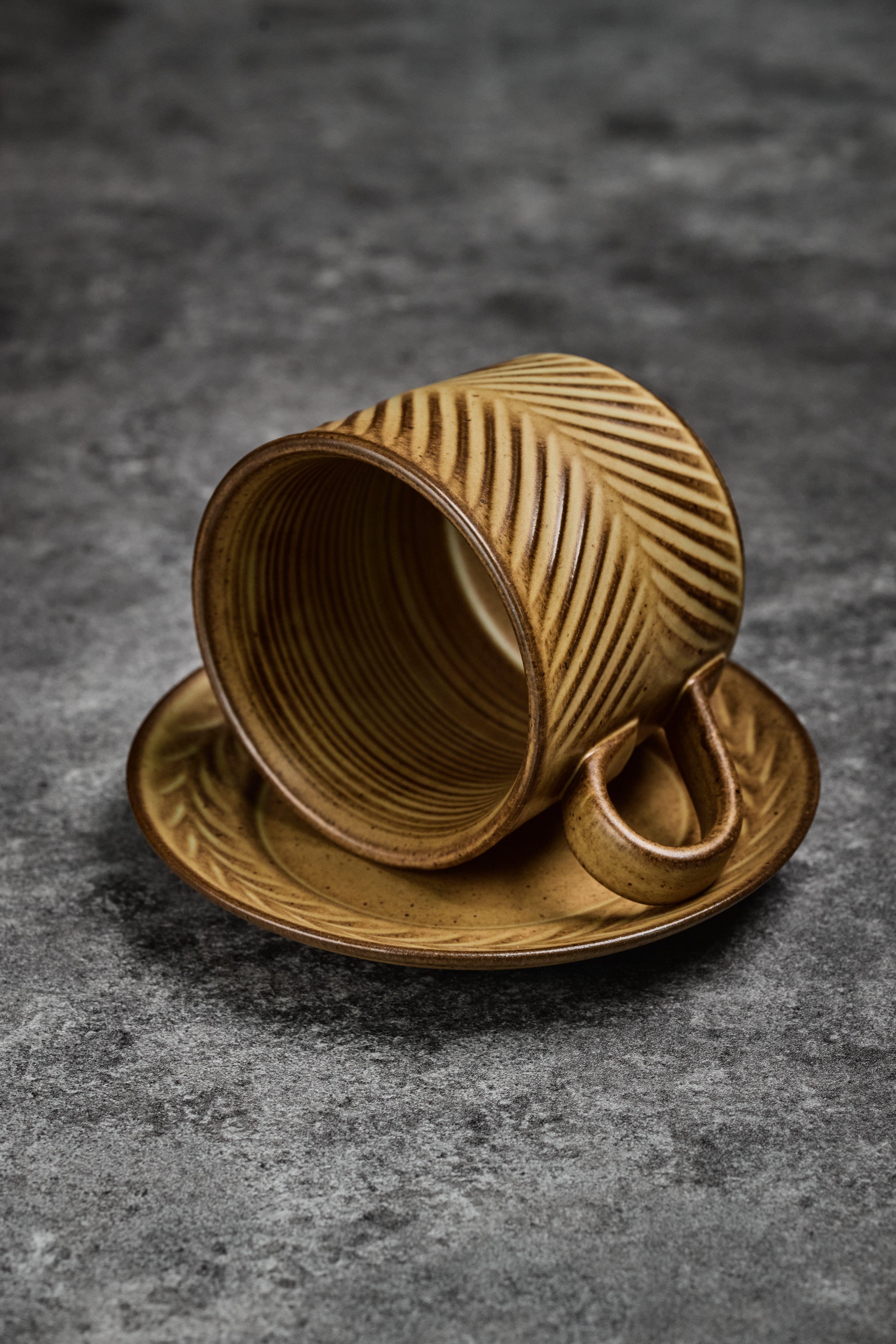 Brown Coffee Cup Set with Saucer Plate 280ml