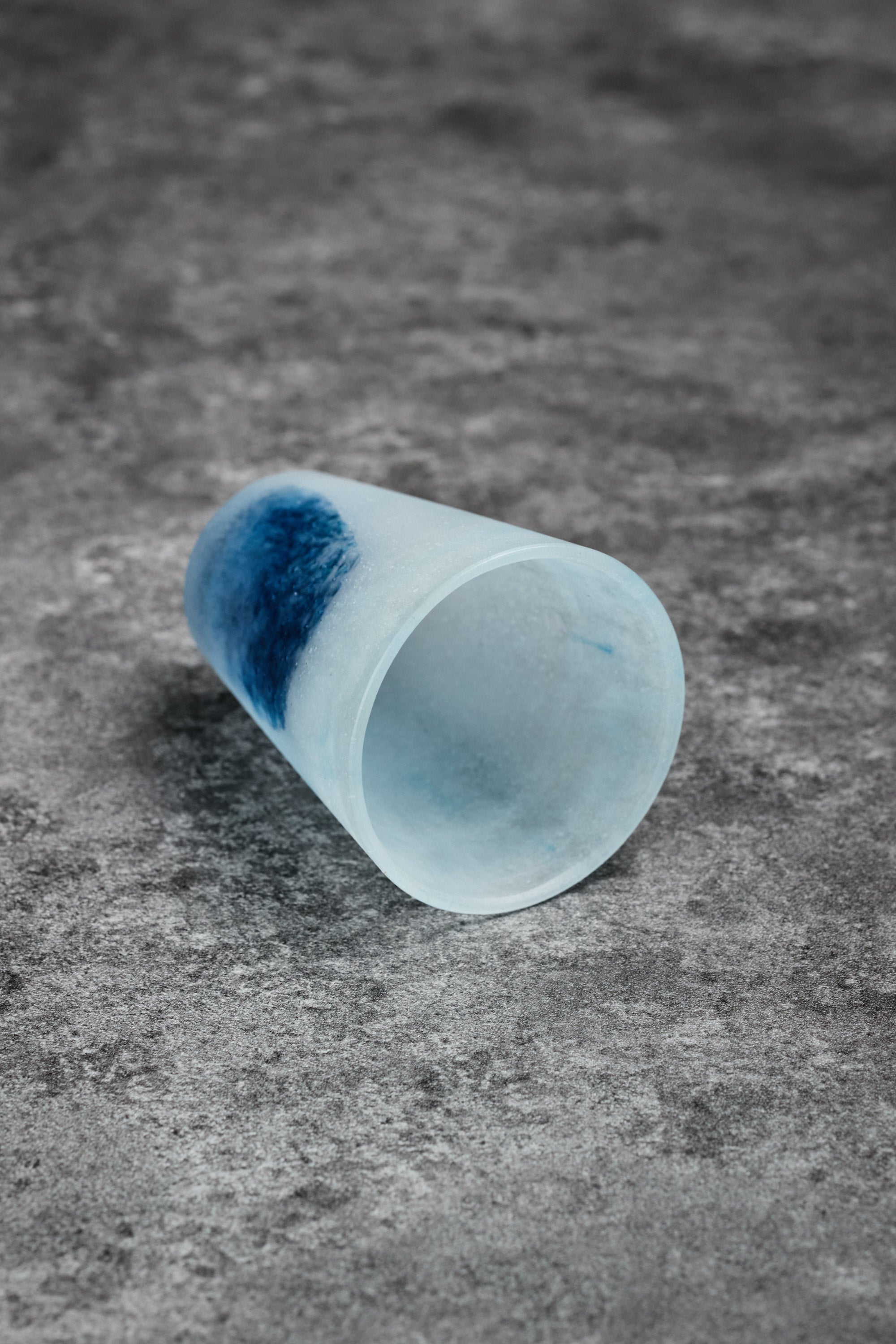 Yohei Goto | Cast Glass Sake Cup - Semi Transparent & Blue